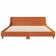 Sengeramme uten madrass voksbrun 140x190 cm heltre furu
