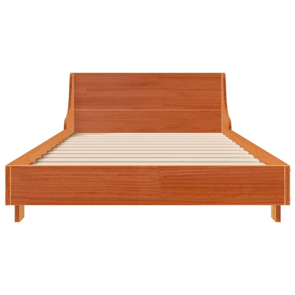 Sengeramme uten madrass voksbrun 90x190 cm heltre furu