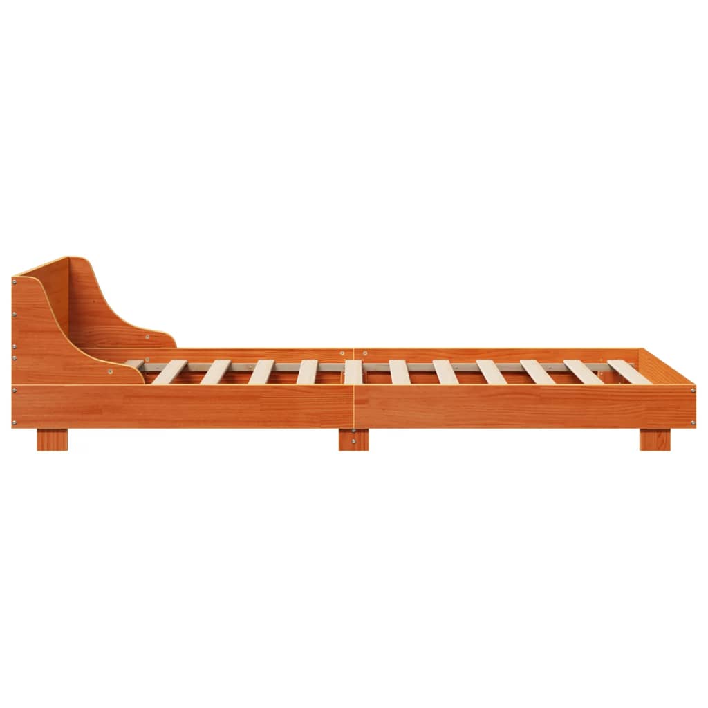 Sengeramme uten madrass voksbrun 90x190 cm heltre furu