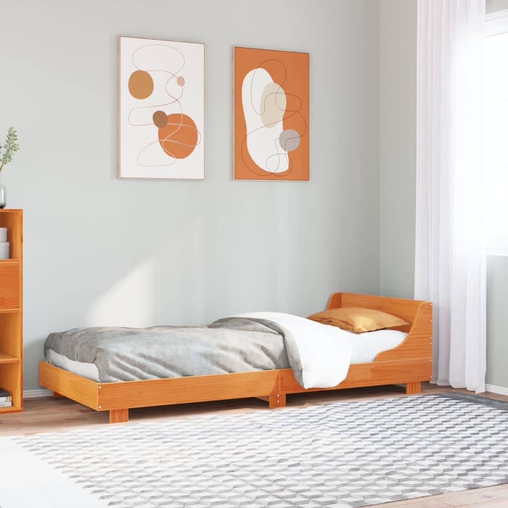 Sengeramme uten madrass voksbrun 90x190 cm heltre furu