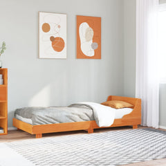 Sengeramme uten madrass voksbrun 90x190 cm heltre furu