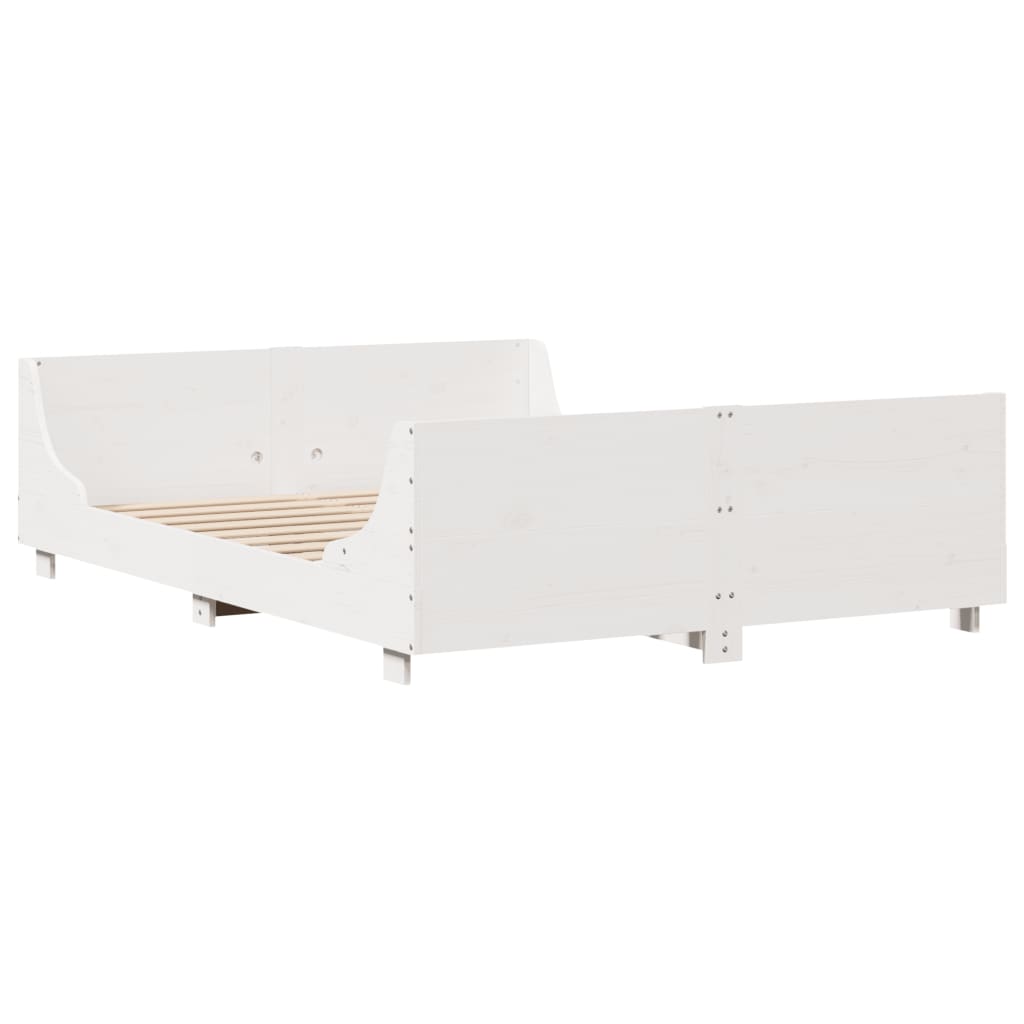 Sengeramme uten madrass hvit 120x190 cm heltre furu