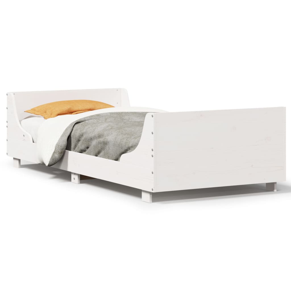 Sengeramme uten madrass hvit 90x190 cm heltre furu