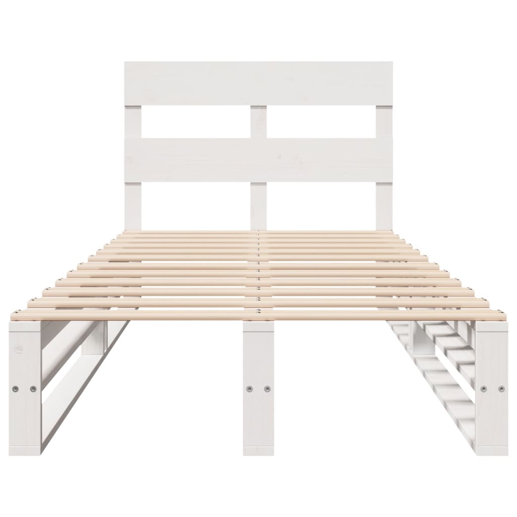 Sengeramme uten madrass hvit 90x200 cm heltre furu