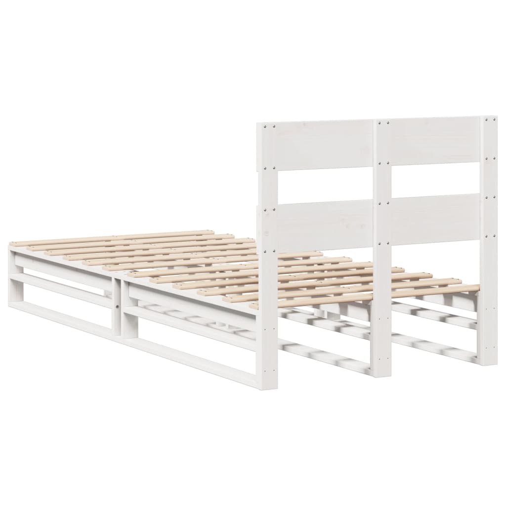 Sengeramme uten madrass hvit 90x200 cm heltre furu