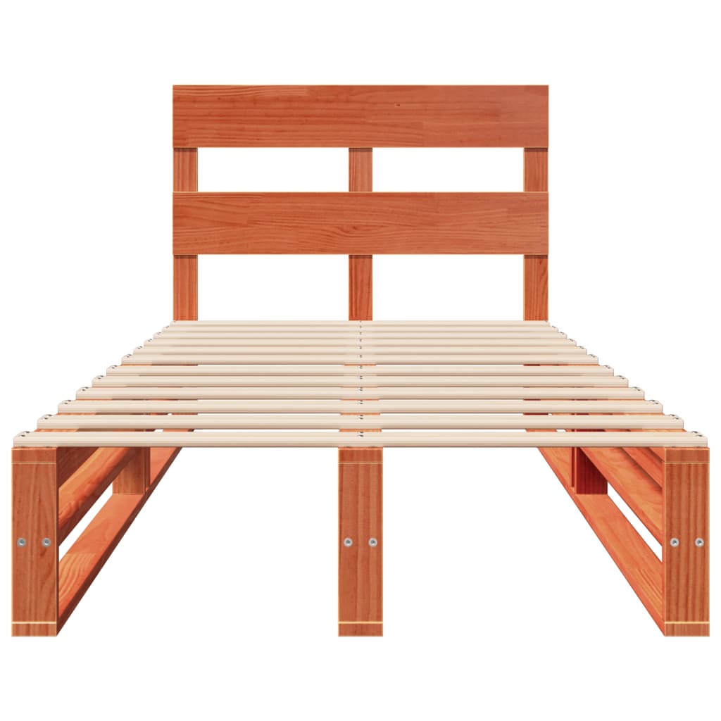 Sengeramme uten madrass voksbrun 90x190 cm heltre furu
