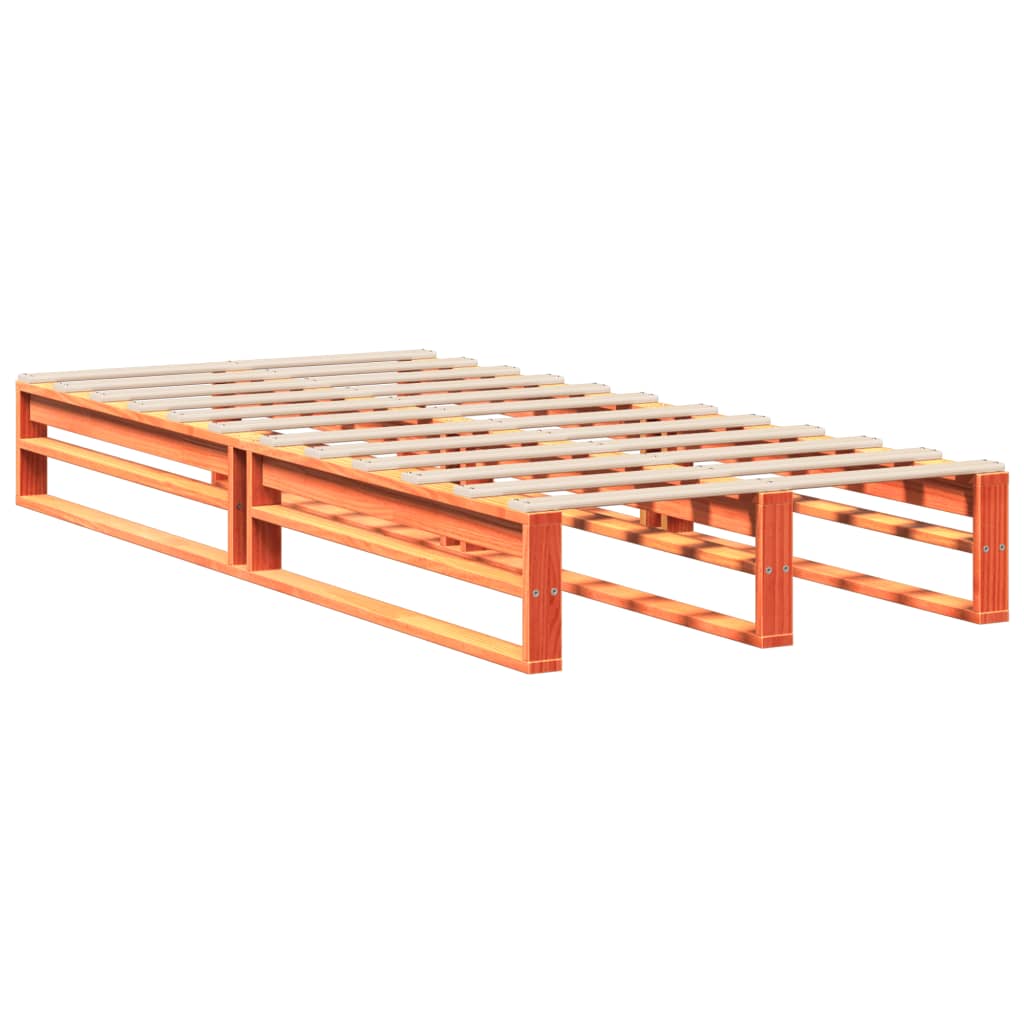 Sengeramme uten madrass voksbrun 90x190 cm heltre furu