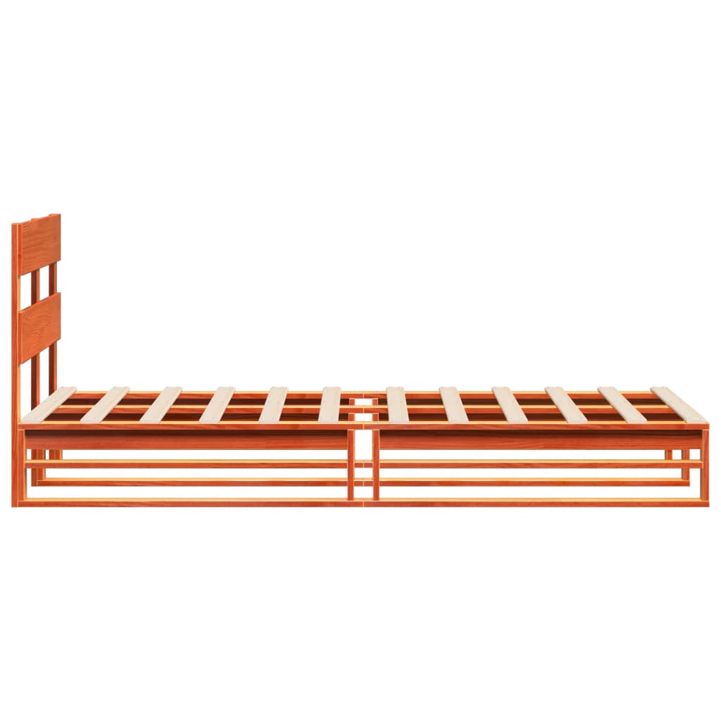 Sengeramme uten madrass voksbrun 90x190 cm heltre furu