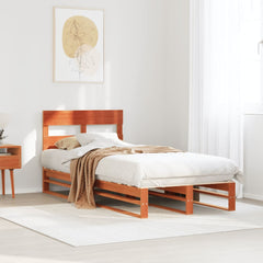 Sengeramme uten madrass voksbrun 90x190 cm heltre furu