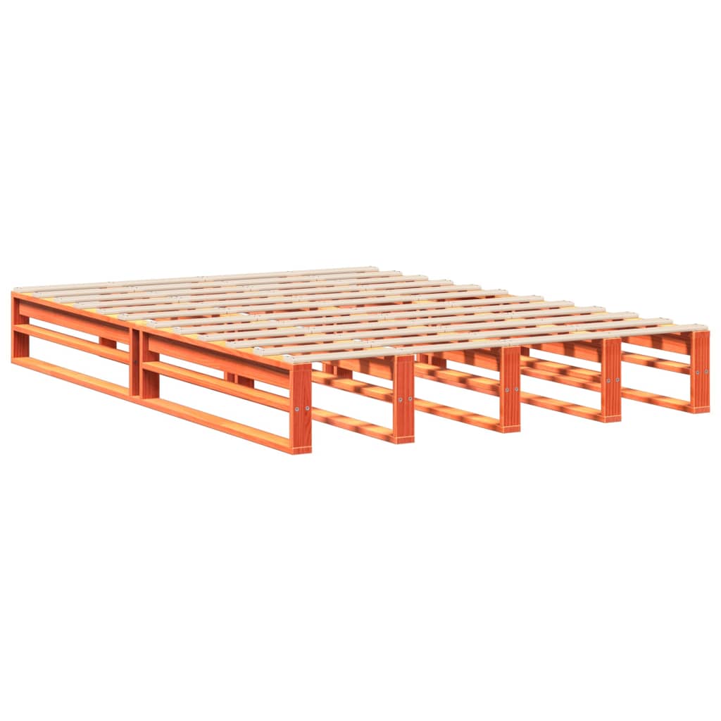 Sengeramme uten madrass voksbrun 120x200 cm heltre furu