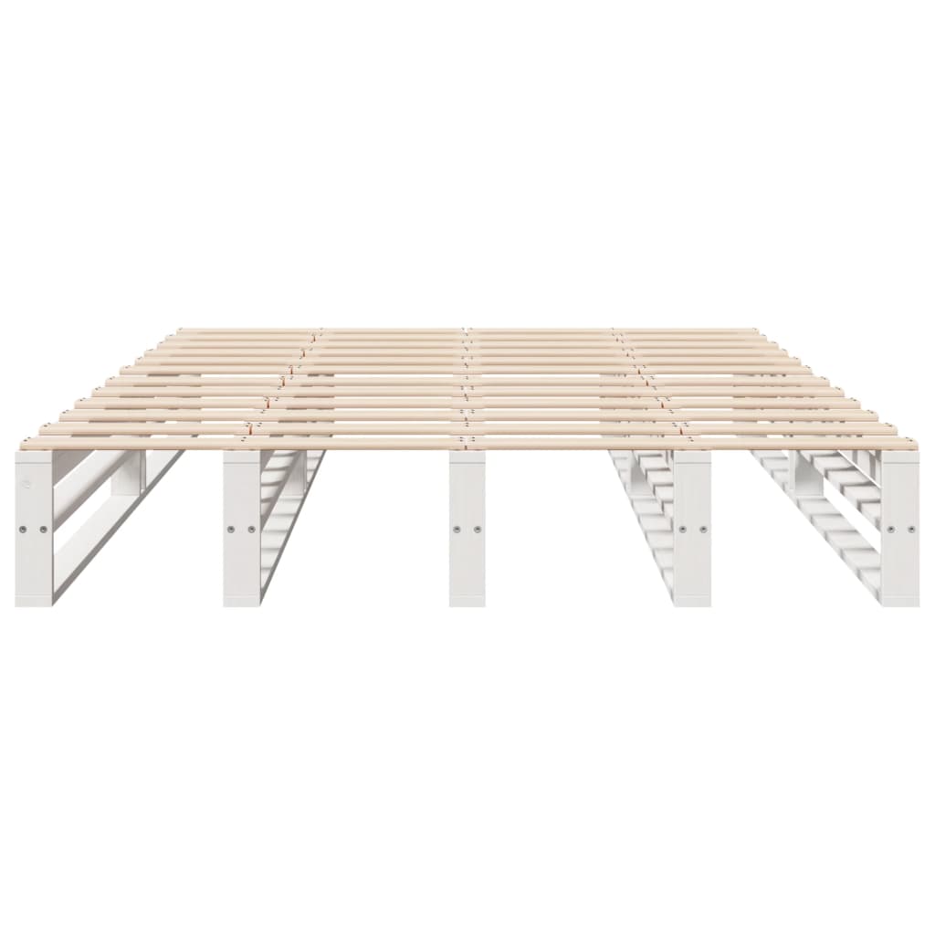 Sengeramme uten madrass hvit 140x200 cm heltre furu
