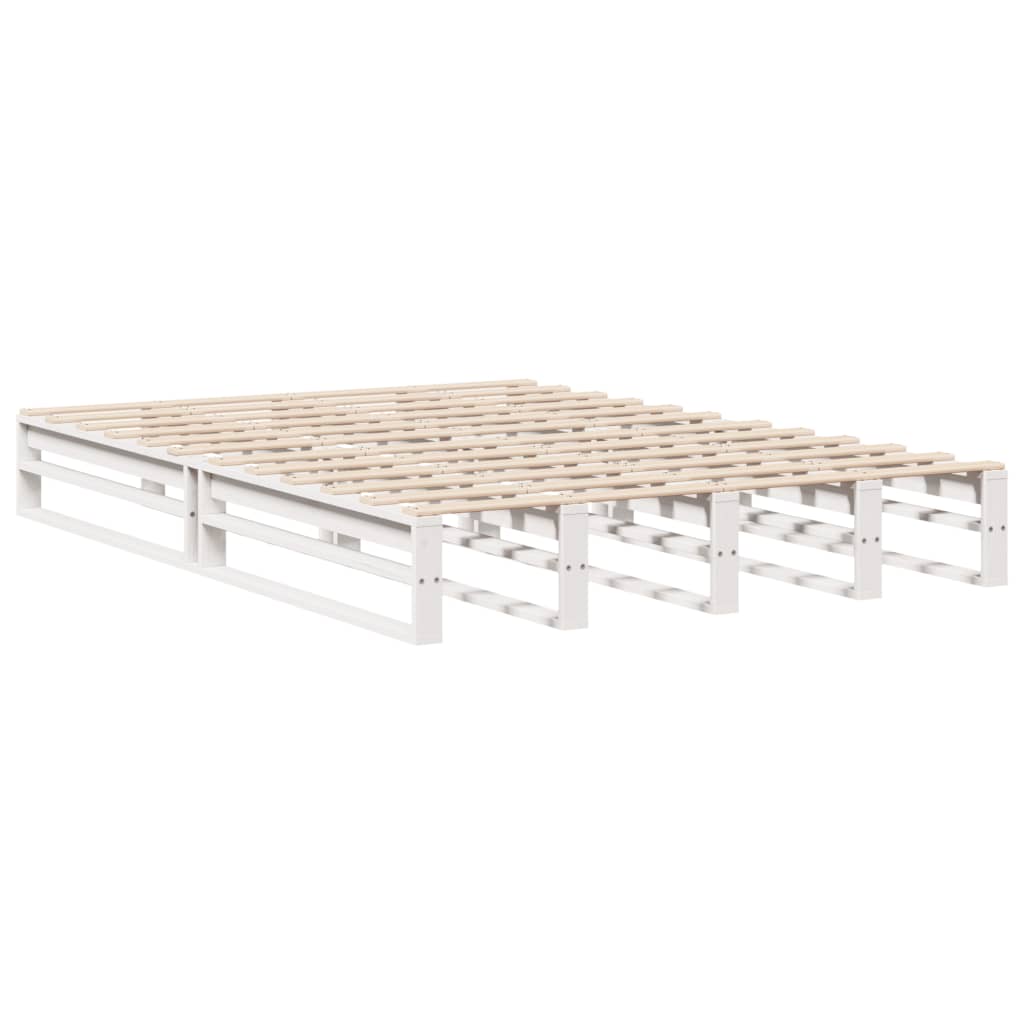 Sengeramme uten madrass hvit 150x200 cm heltre furu