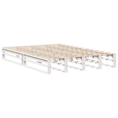 Sengeramme uten madrass hvit 150x200 cm heltre furu