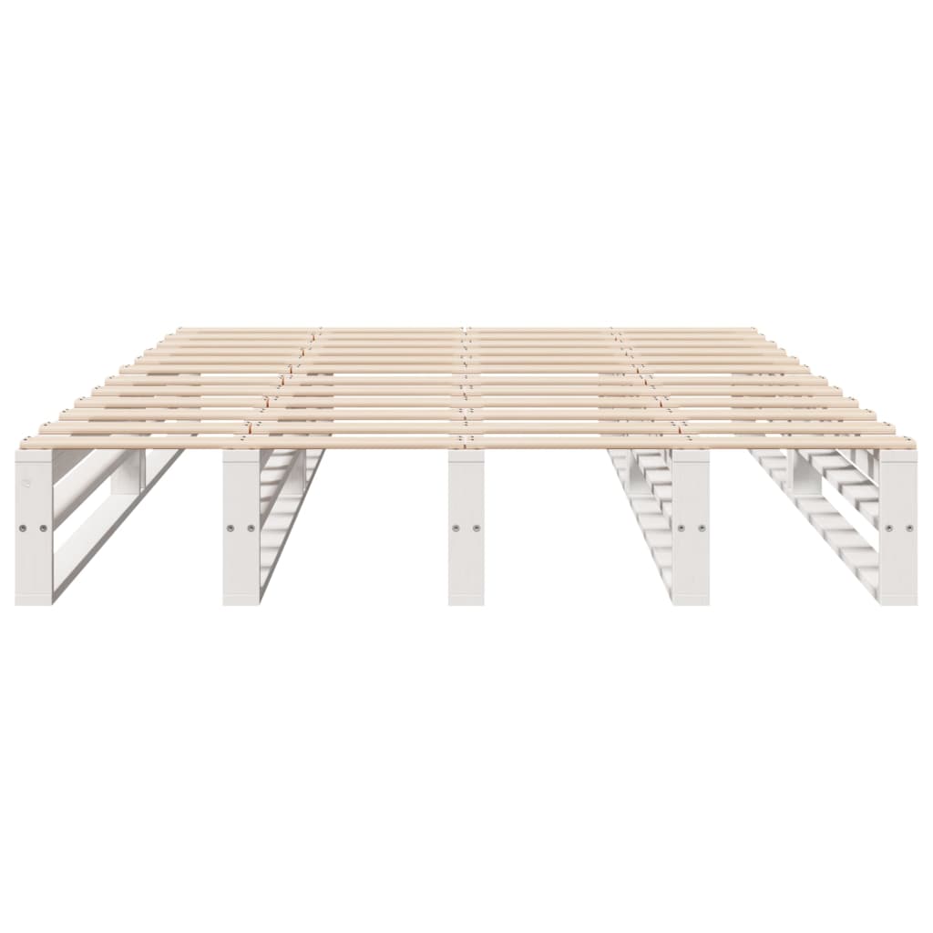 Sengeramme uten madrass hvit 150x200 cm heltre furu