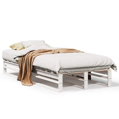 Sengeramme uten madrass hvit 75x190 cm heltre furu