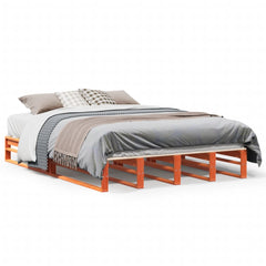 Sengeramme uten madrass voksbrun 120x190 cm heltre furu