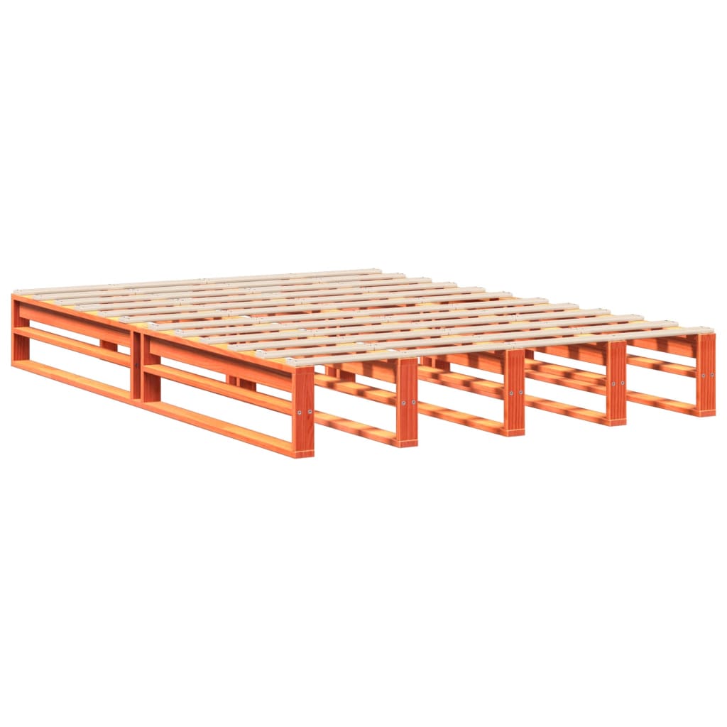 Sengeramme uten madrass voksbrun 120x190 cm heltre furu