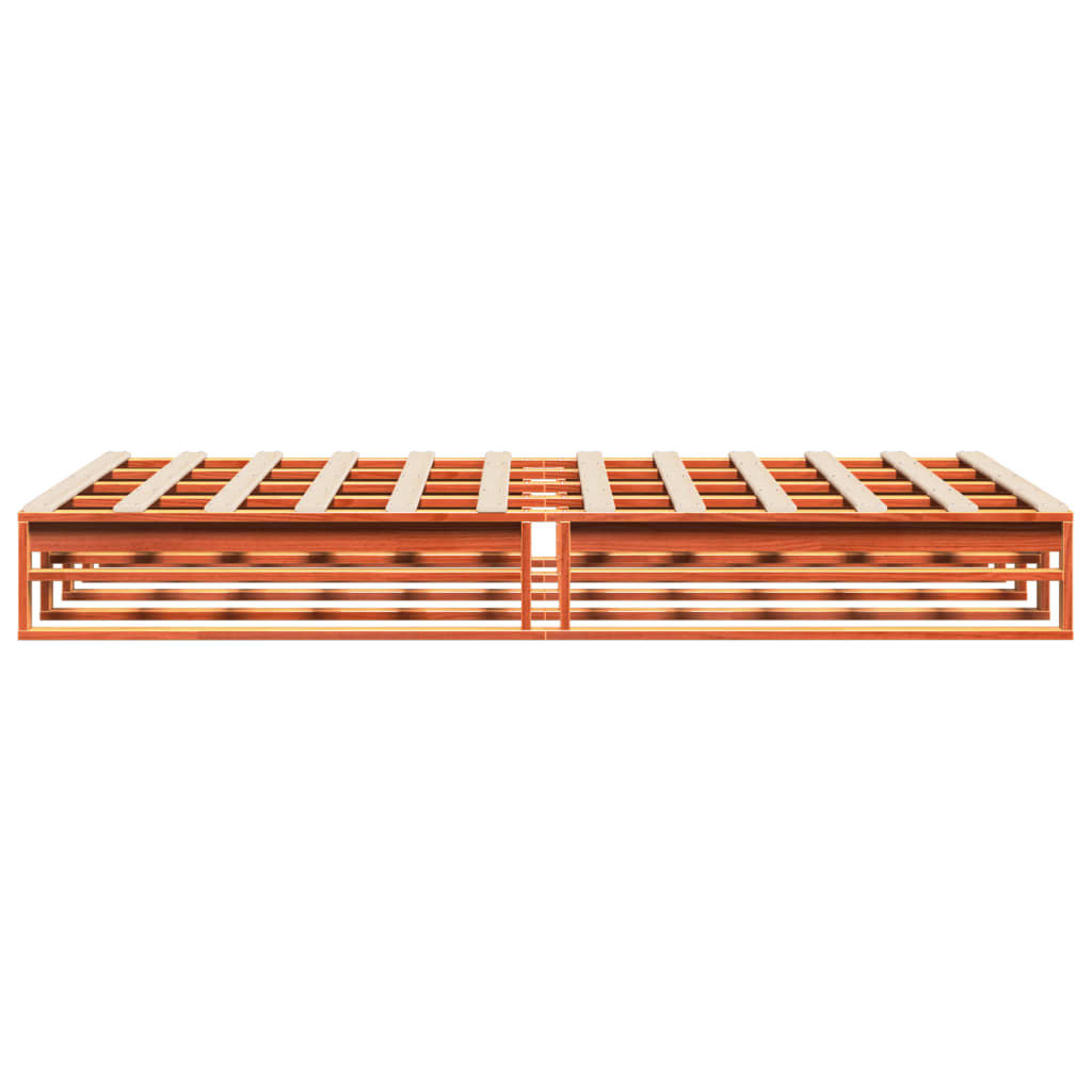 Sengeramme uten madrass voksbrun 120x190 cm heltre furu