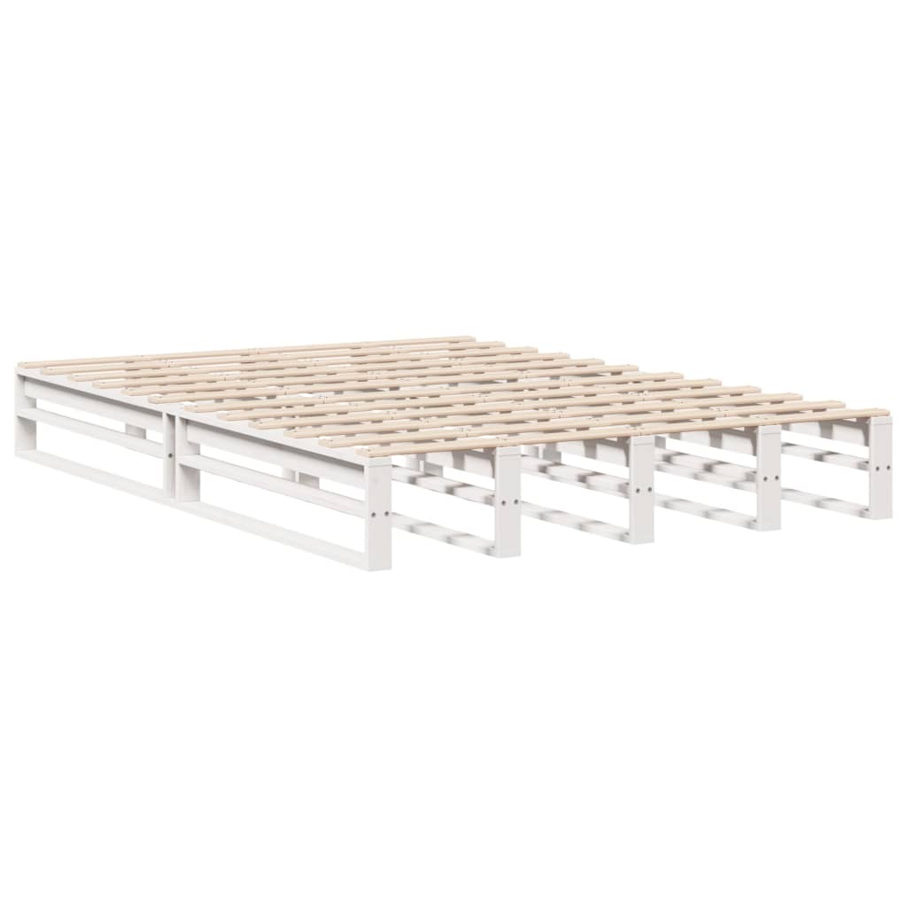 Sengeramme uten madrass hvit 135x190 cm heltre furu