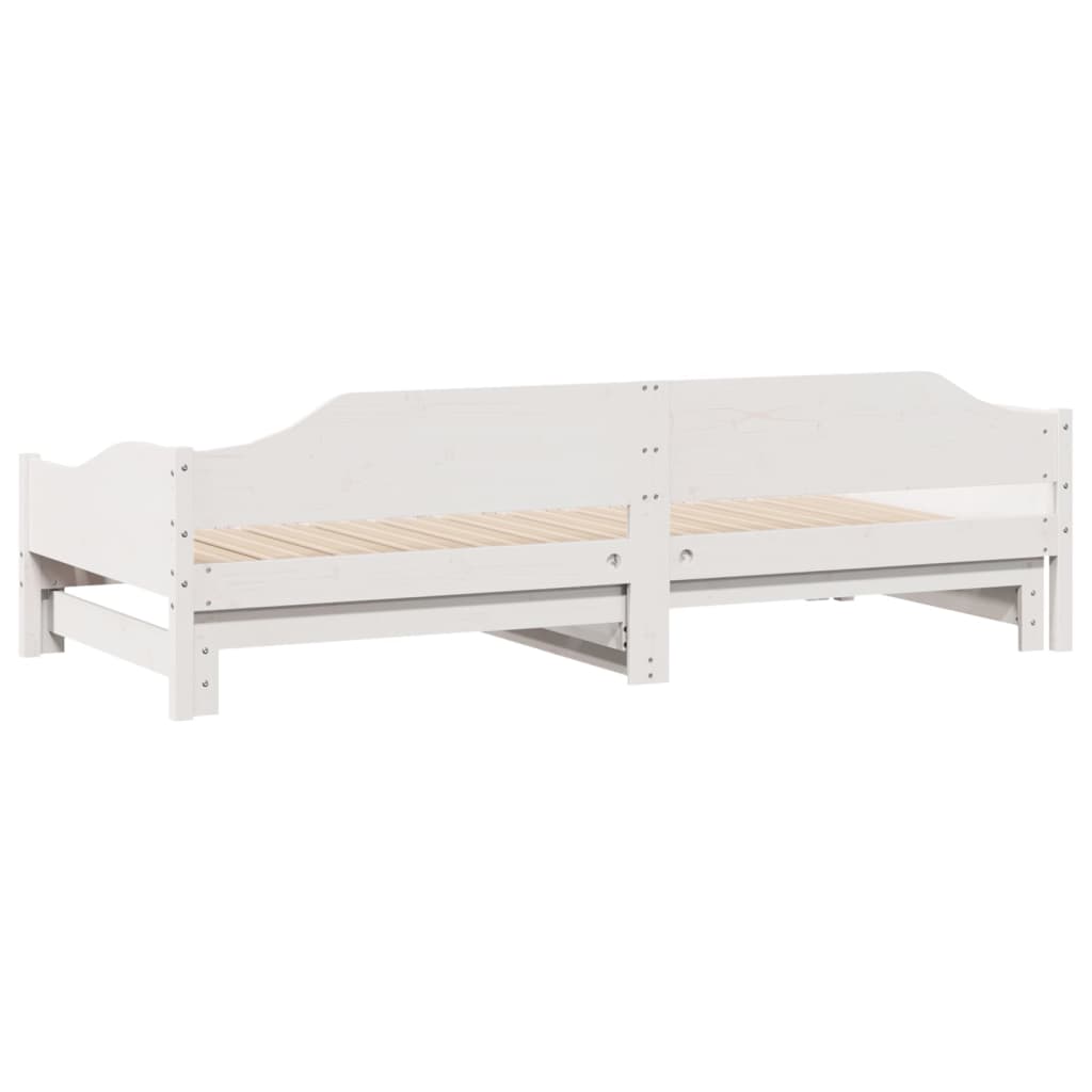 Uttrekkbar dagseng hvit 80x200 cm heltre furu