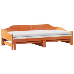 Uttrekkbar dagseng voksbrun 80x200 cm heltre furu