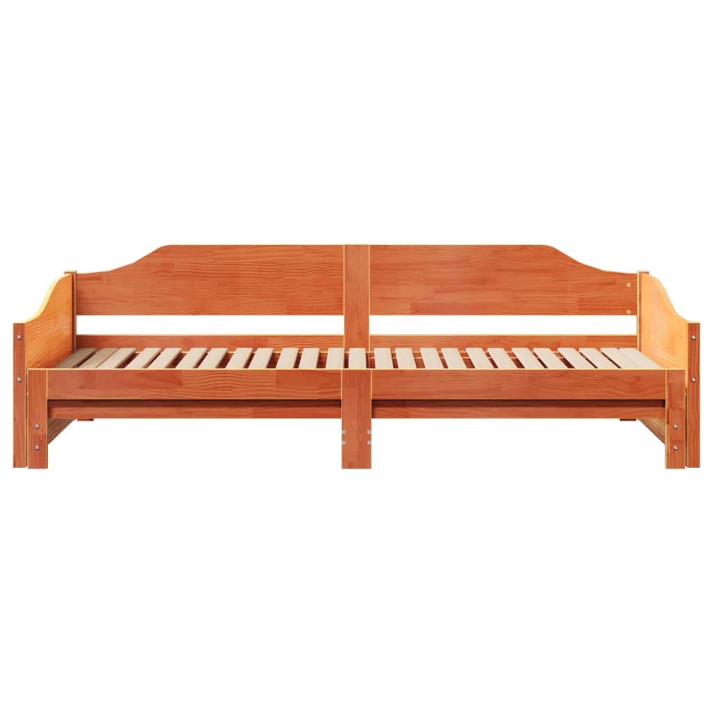 Uttrekkbar dagseng voksbrun 80x200 cm heltre furu