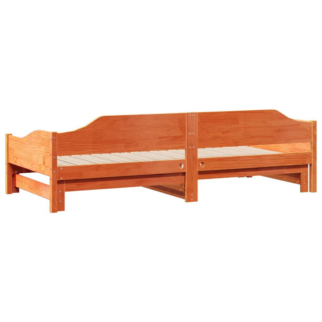 Uttrekkbar dagseng voksbrun 80x200 cm heltre furu