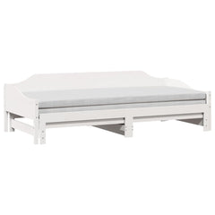 Uttrekkbar dagseng hvit 90x190 cm heltre furu