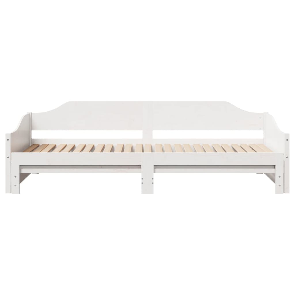 Uttrekkbar dagseng hvit 90x190 cm heltre furu