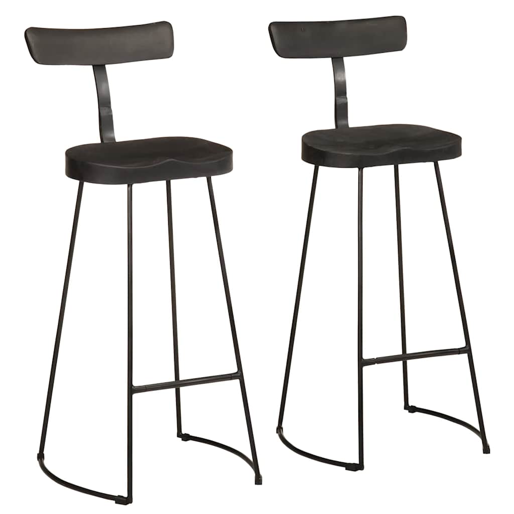 Barkrakker 2 stk svart 49x43x103 cm heltre mango