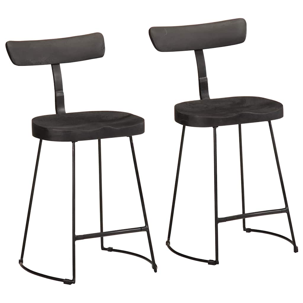 Barkrakker 2 stk svart 49x43x79 cm heltre mango