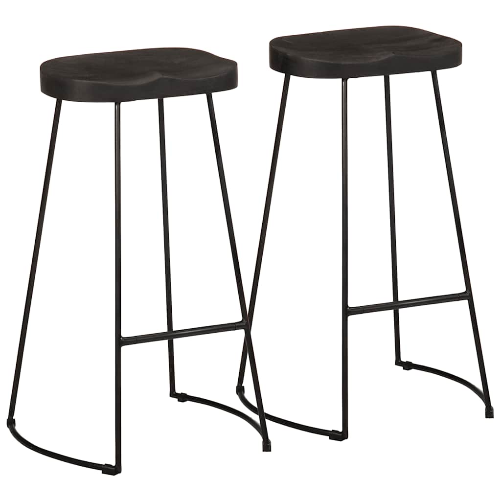 Barkrakker 2 stk sort 45x40x78 cm heltre mango