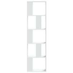 Bokhylle 5 etasjer hvit 45x23,5x162,5 cm konstruert tre