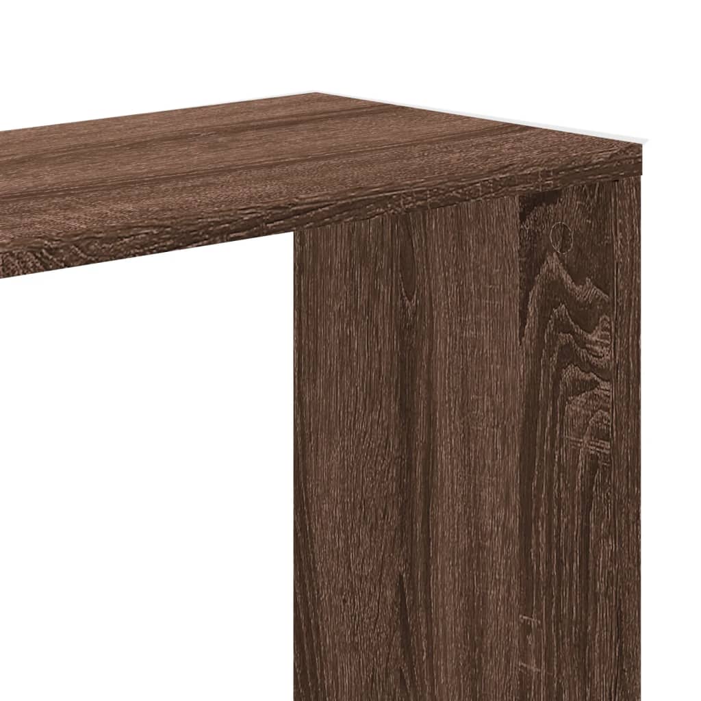 Bokhylle 5 etasjer brun eik 45x23,5x162,5 cm konstruert tre