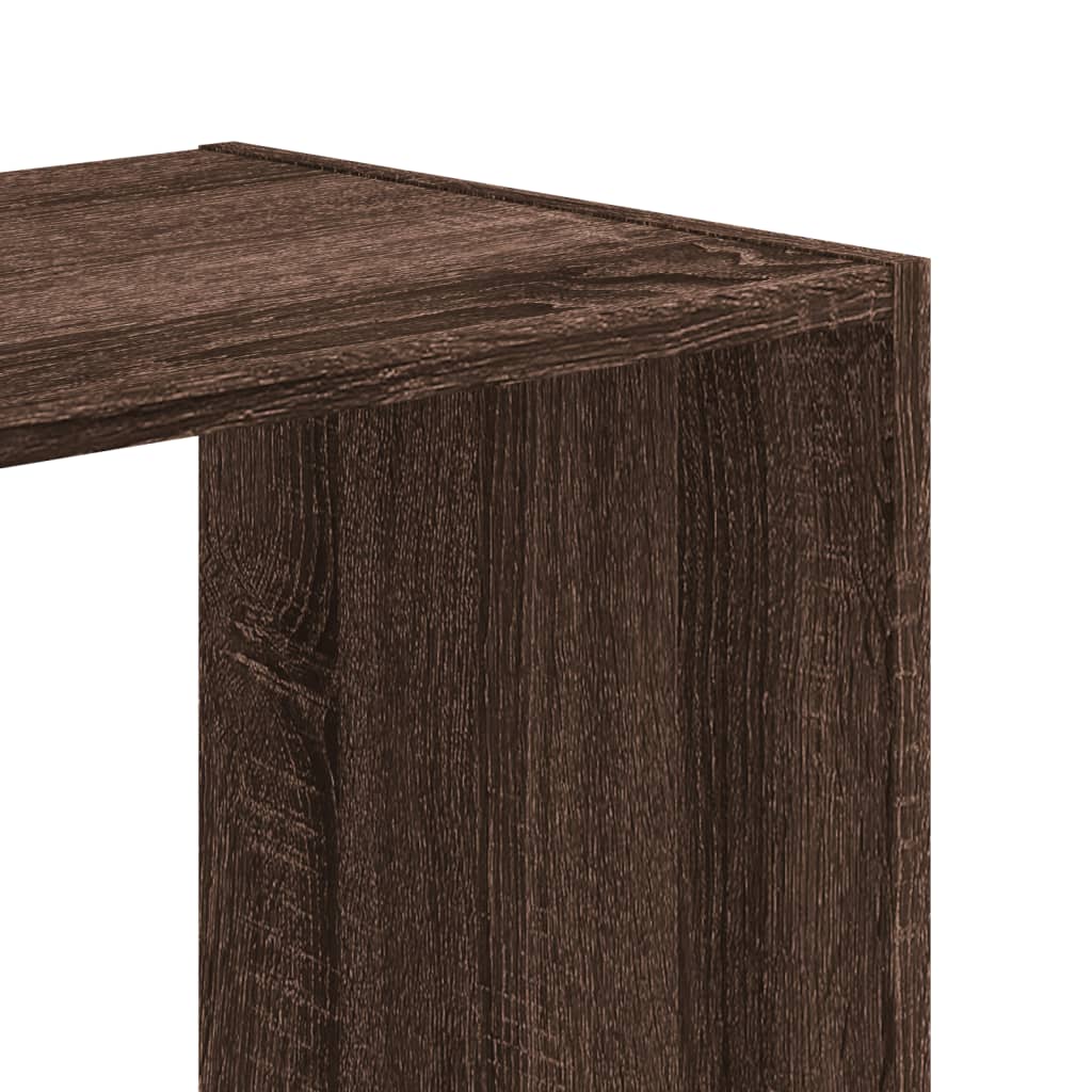 Bokhylle brun eik 68,5x32x75 cm konstruert tre