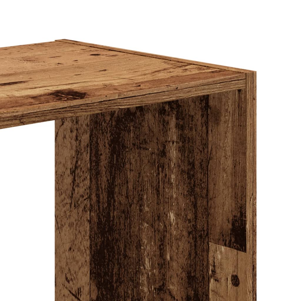 Bokhylle gammelt tre 68,5x32x75 cm konstruert tre
