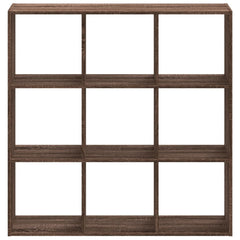 Bokhylle brun eik 102x32x102 cm konstruert tre