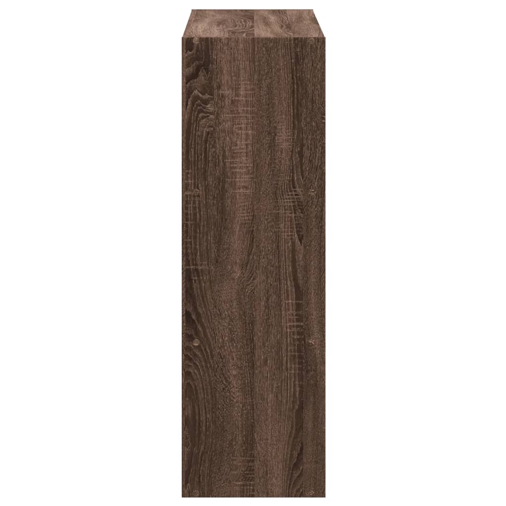 Bokhylle brun eik 102x32x102 cm konstruert tre