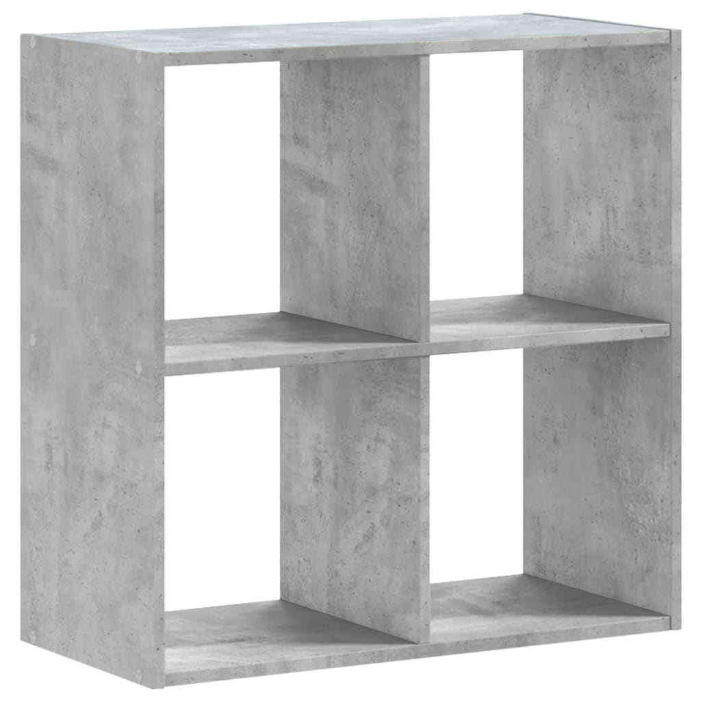 Bokhylle betonggrå 68,5x32x68,5 cm konstruert tre