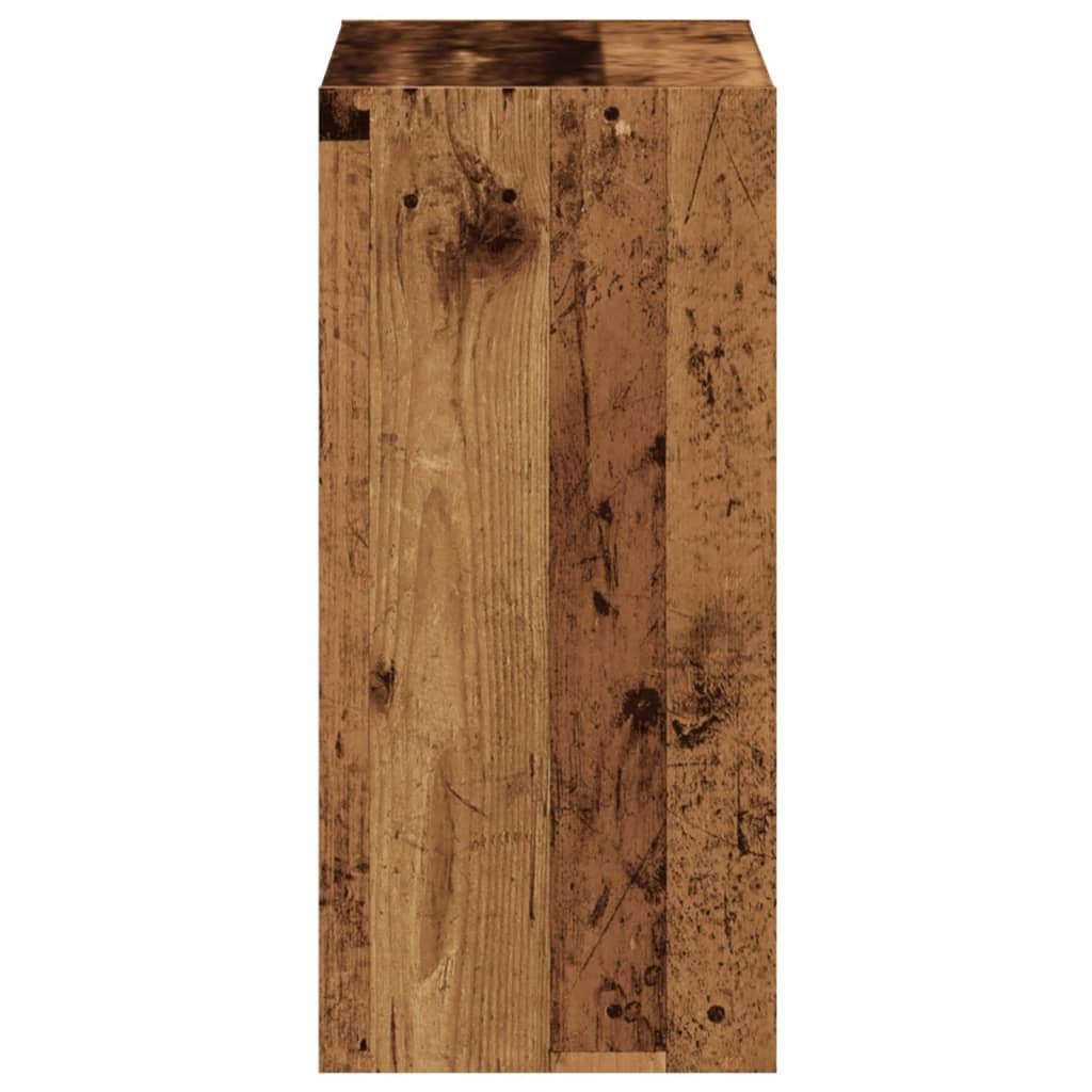Bokhylle gammelt tre 68,5x32x68,5 cm konstruert tre