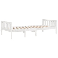 Barneseng uten madrass hvit 80x200 cm heltre furu