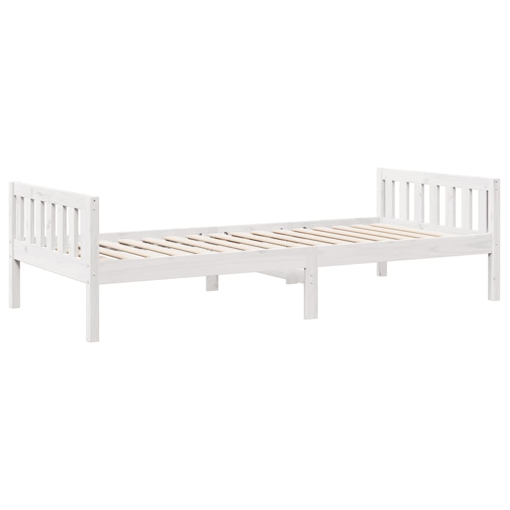 Barneseng uten madrass hvit 80x200 cm heltre furu