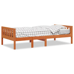 Barneseng uten madrass voksbrun 75x190 cm heltre furu