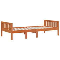 Barneseng uten madrass voksbrun 75x190 cm heltre furu