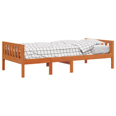 Barneseng uten madrass voksbrun 75x190 cm heltre furu