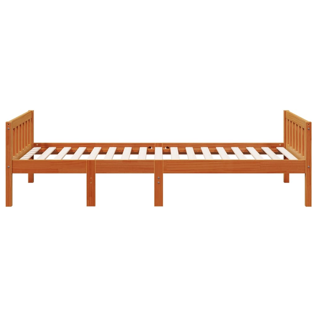 Barneseng uten madrass voksbrun 75x190 cm heltre furu
