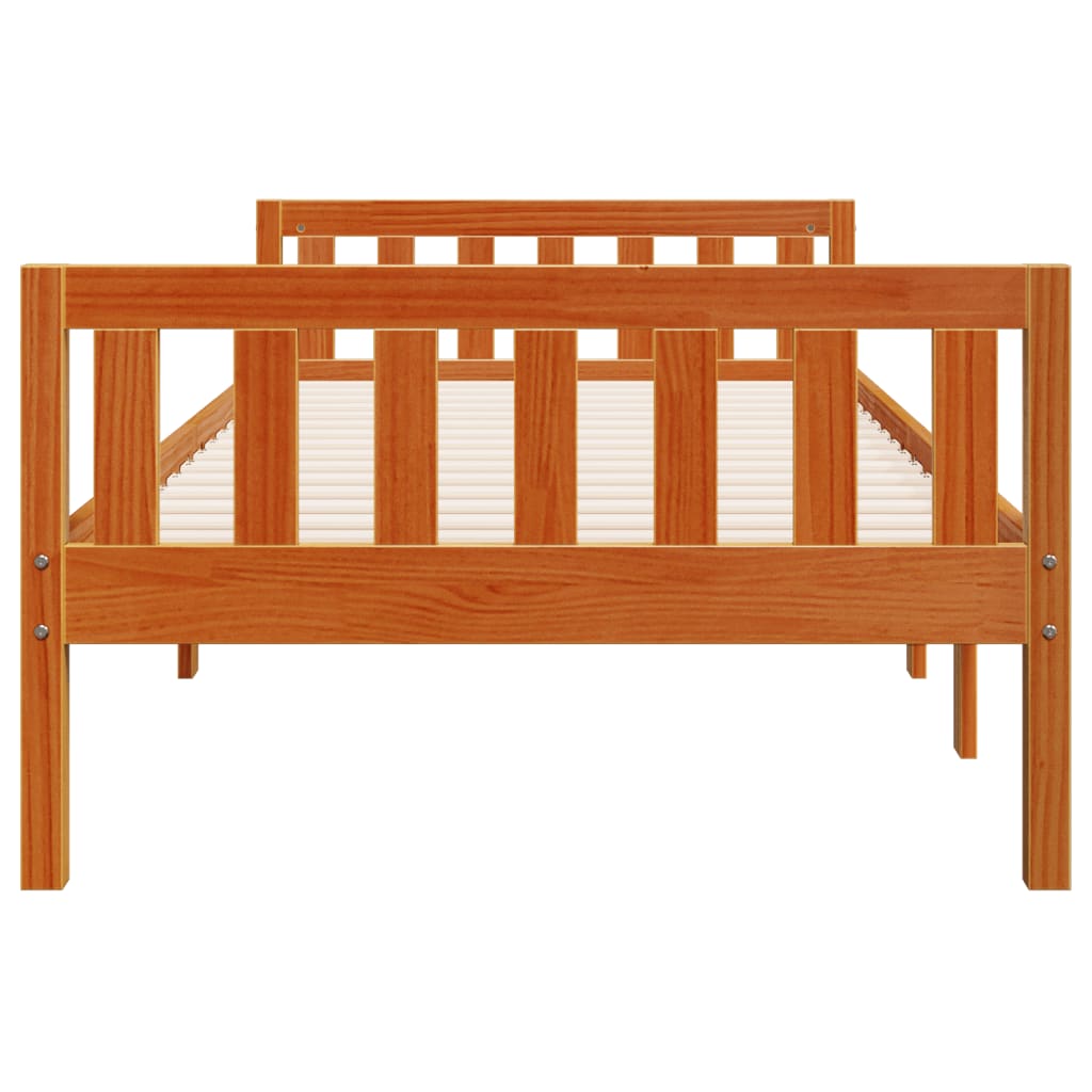 Barneseng uten madrass voksbrun 75x190 cm heltre furu