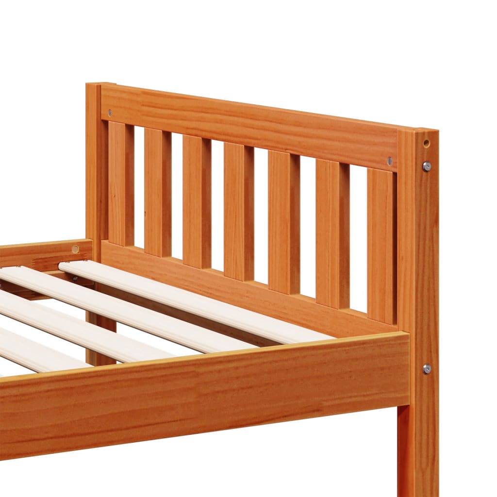 Barneseng uten madrass voksbrun 75x190 cm heltre furu
