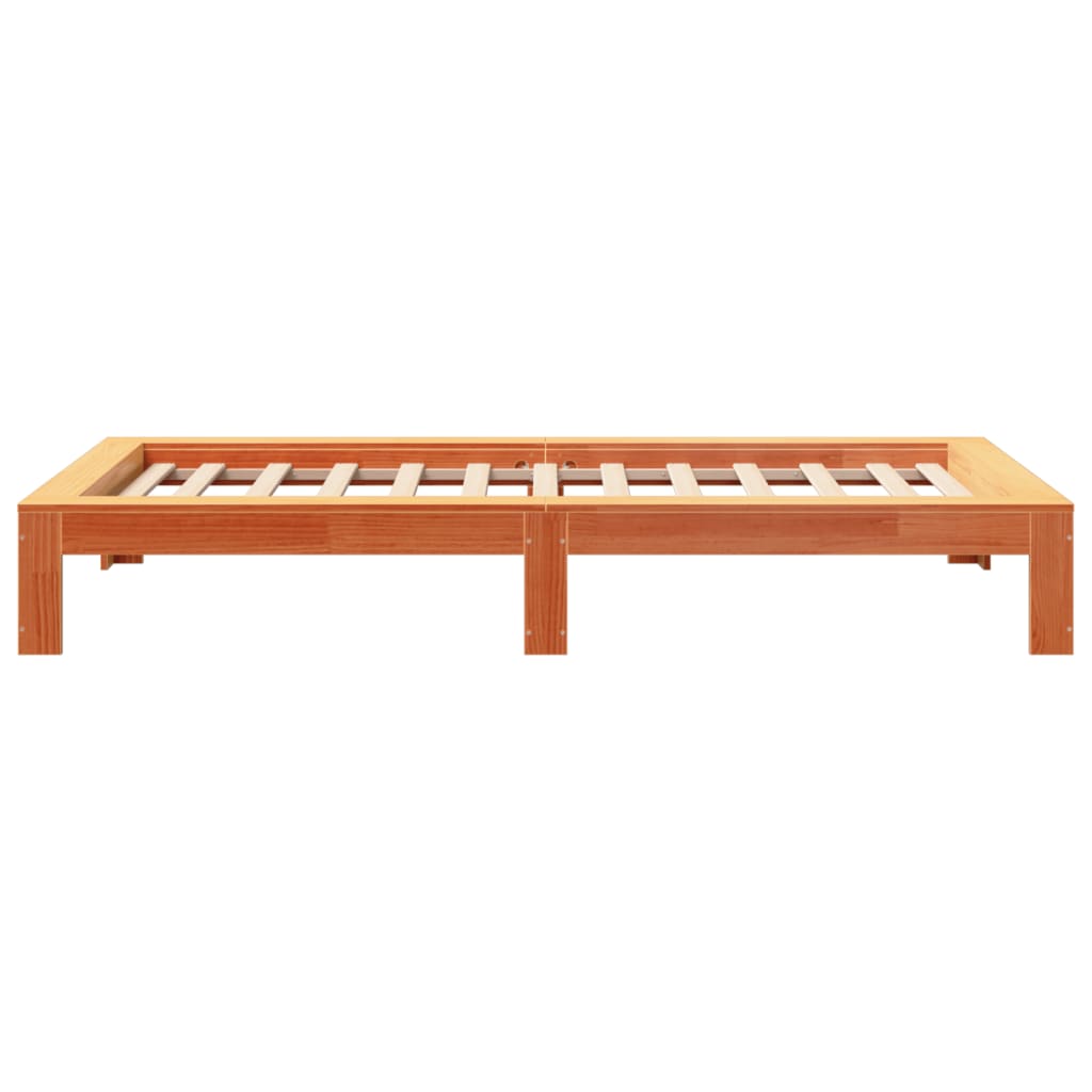 Sengeramme uten madrass voksbrun 100x200 cm heltre furu