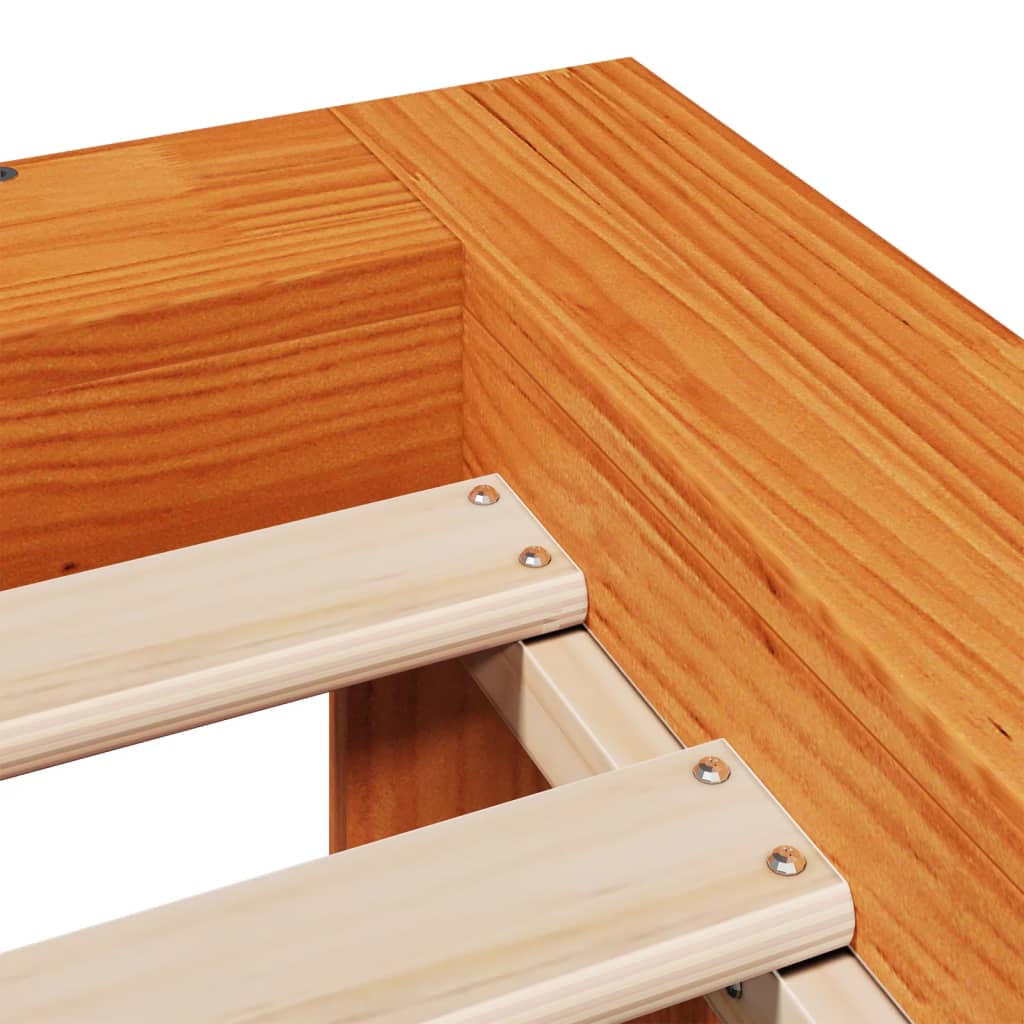 Sengeramme uten madrass voksbrun 90x190 cm heltre furu